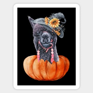 Cute Llama Halloween LLama Alpaca Halloween Pumpkin Funny Sticker